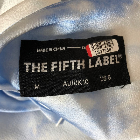 The Fifth Label Sound Dress Sleeveless Cowl Neck Slip Midi Blue Tie Dye Size 6 - Picture 7 of 9